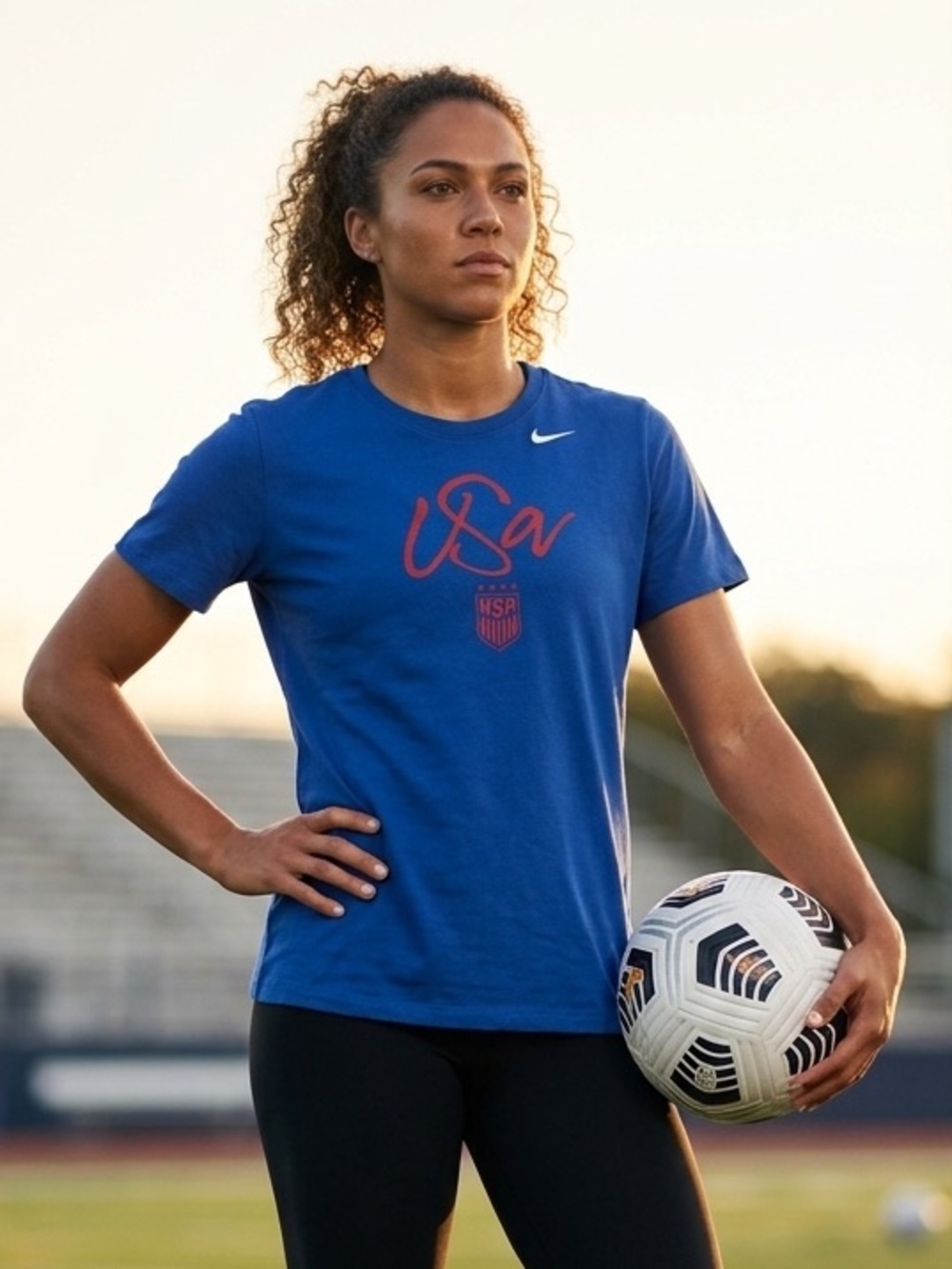 Nike USWNT Team USA Soccer Graphic Tee Royal Blue Women’s Large NWT